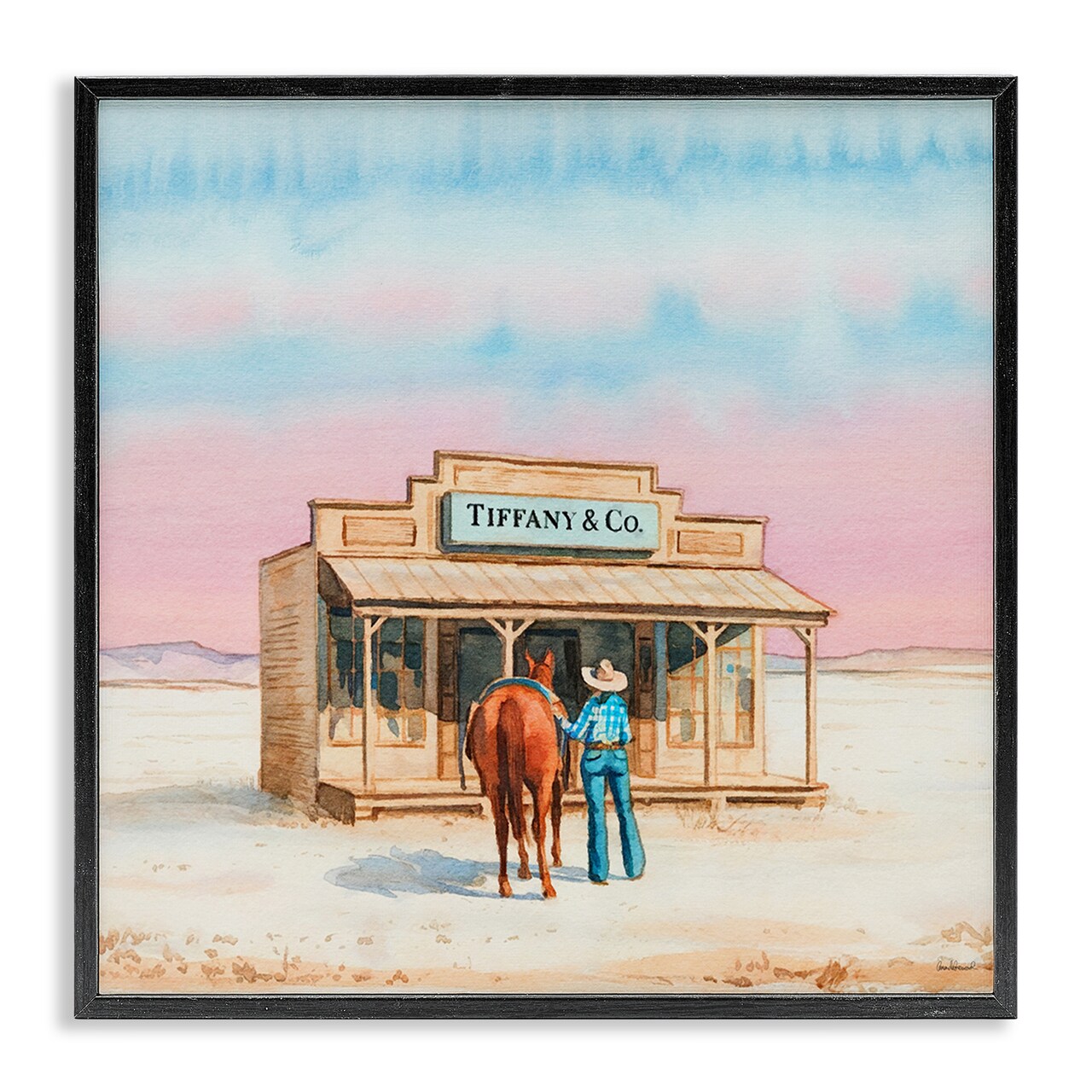 Stupell Industries Fashionista Cowgirl in Desert Framed Giclee Wall Art Design by Amanda Greenwood